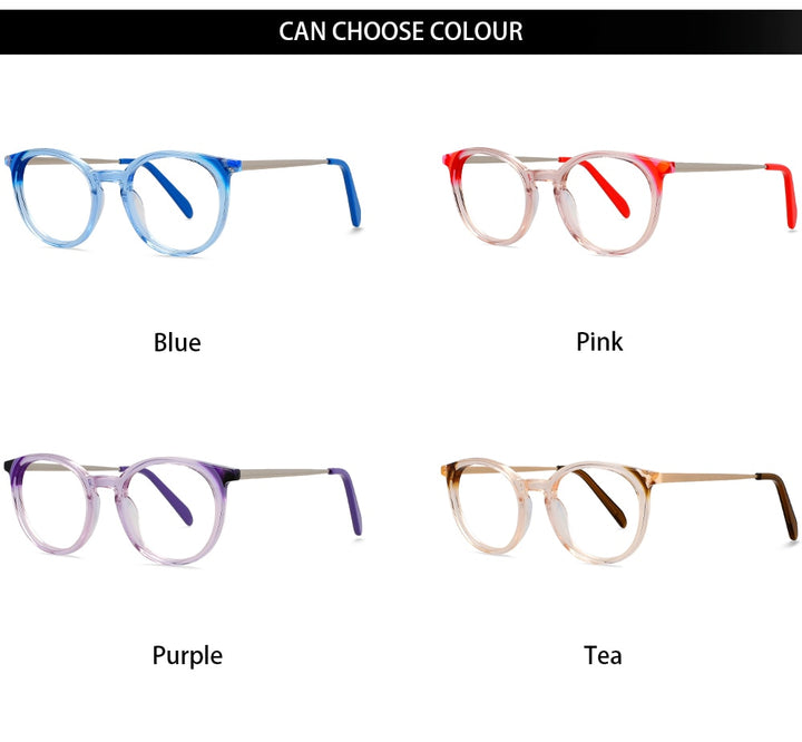 CCspace Unisex Full Rim Small Round Acetate Eyeglasses 55912 Full Rim CCspace