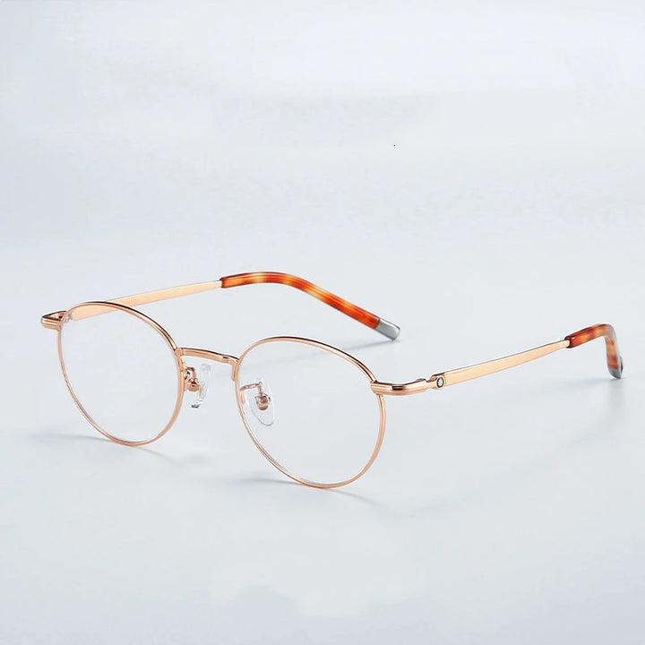 Yimaruili Women's Full Rim Round Titanium Acetate Eyeglasses 905277