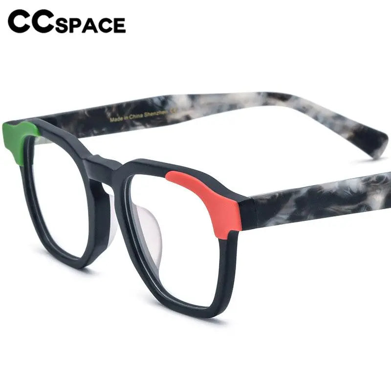 CCspace Unisex Full Rim Square Acetate Eyeglasses 56973 Full Rim CCspace