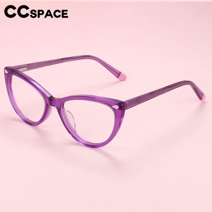 CCspace Children's Unisex Full Rim Cat Eye Acetate Eyeglasses 56600 Full Rim CCspace