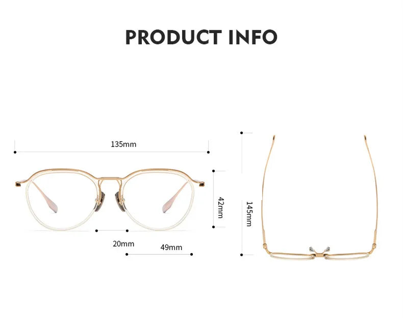 Aimee Unisex Semi Rim Brow Line Oval Titanium Acetate Eyeglasses 4131 Semi Rim Aimee