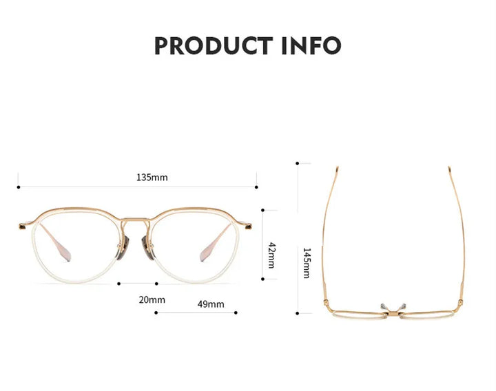 Aimee Unisex Semi Rim Brow Line Oval Titanium Acetate Eyeglasses 4131 Semi Rim Aimee