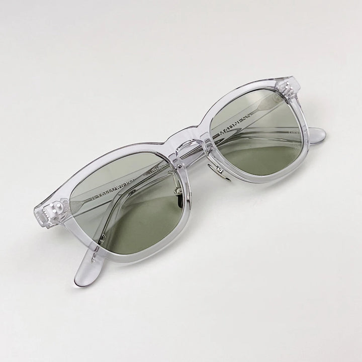 Black Mask Unisex Full Rim Square Acetate Sunglasses 484022 Full Rim Black Mask Crystal-Green As Shown
