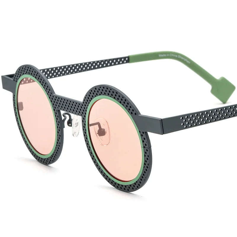 Nobler Women's Full Rim Round Titanium Polarized Sunglasses 1821 Sunglasses Nobler C3