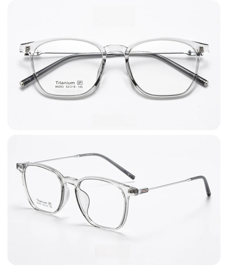 Yimaruili Unisex Full Rim Square Tr 90 Titanium Alloy Eyeglasses 66093