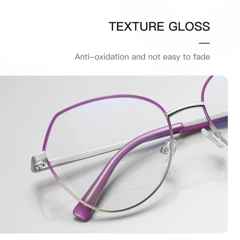 Vicky Women's Full Rim Oval Polygon Stainless Steel Reading Glasses 3095 Reading Glasses Vicky