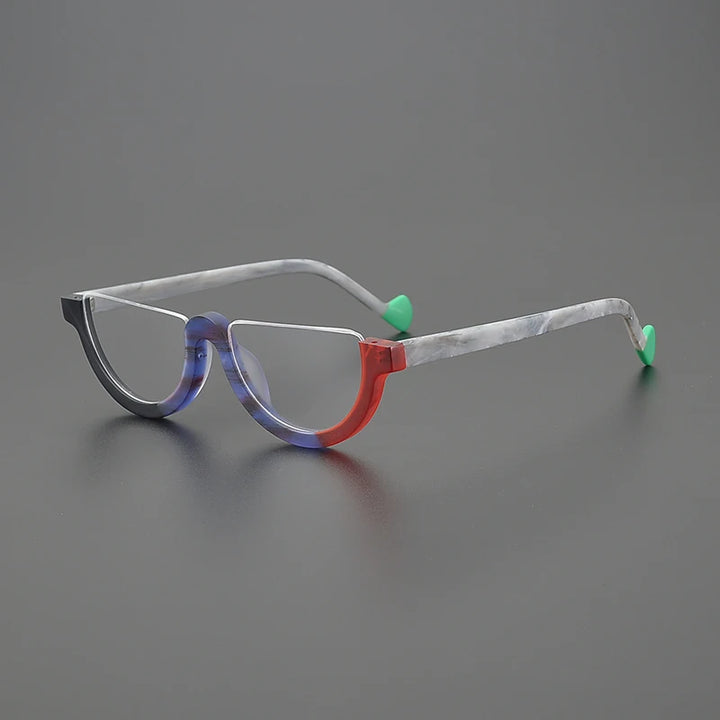 Hewei Unisex Semi Rim Oval Cat Eye Acetate Eyeglasses 9361 Semi Rim Hewei C4 CHINA