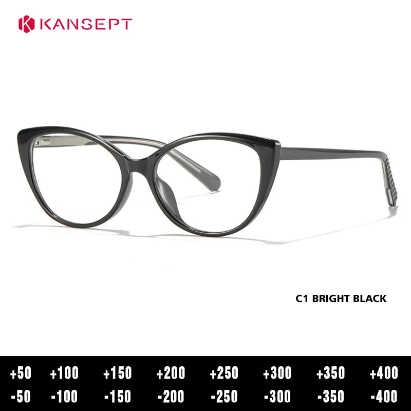 Kansept Women's Full Rim Cat Eye Tr 90 Alloy Reading Glasses 27013