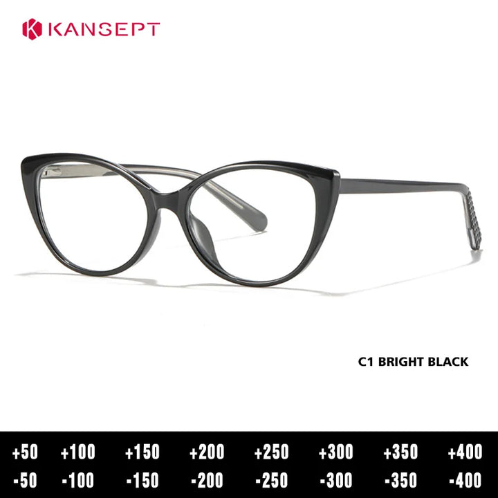 Kansept Women's Full Rim Cat Eye Tr 90 Alloy Reading Glasses 27013