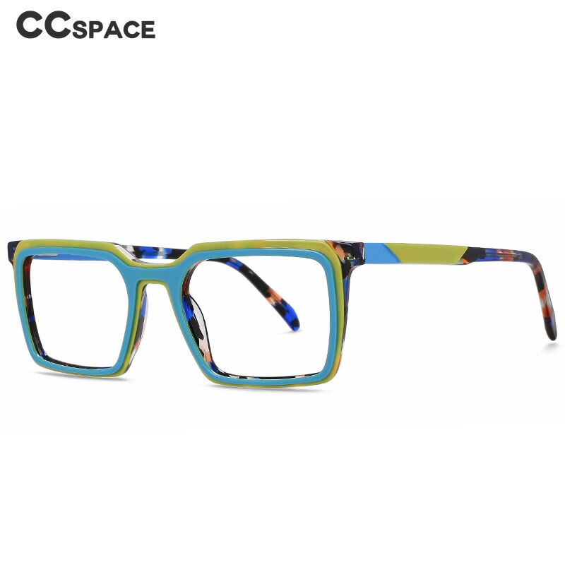 CCspace Women's Full Rim Square Acetate Eyeglasses 56468 Full Rim CCspace