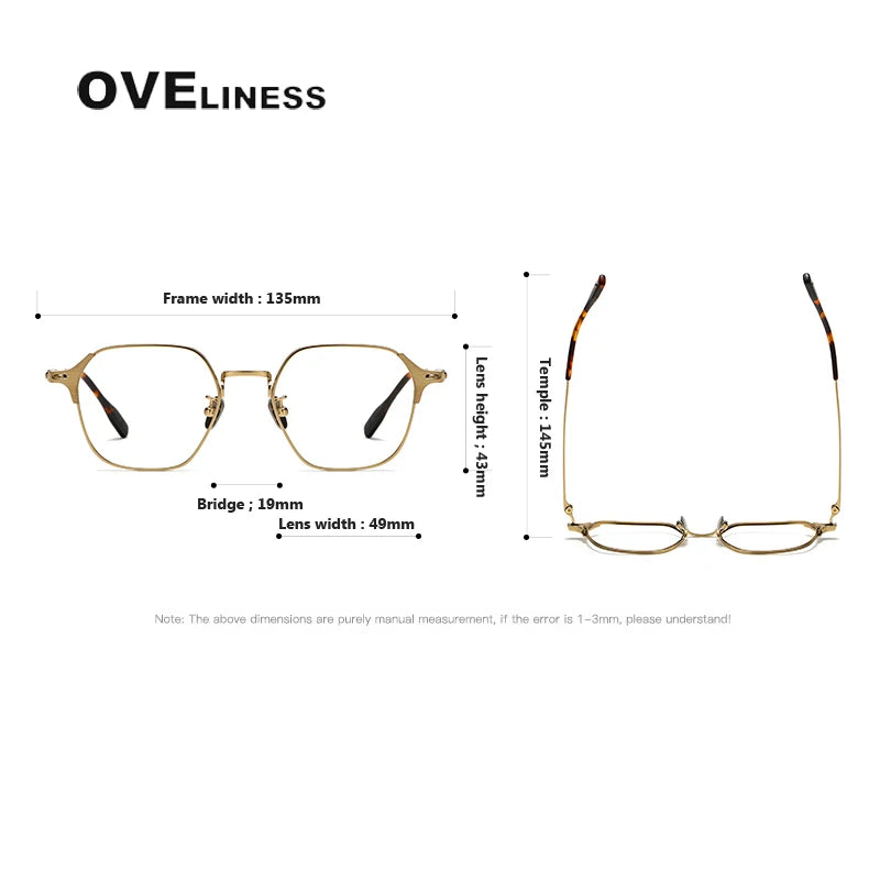 Oveliness Unisex Full Rim Polygon Titanium Eyeglasses 8110 Full Rim Oveliness   