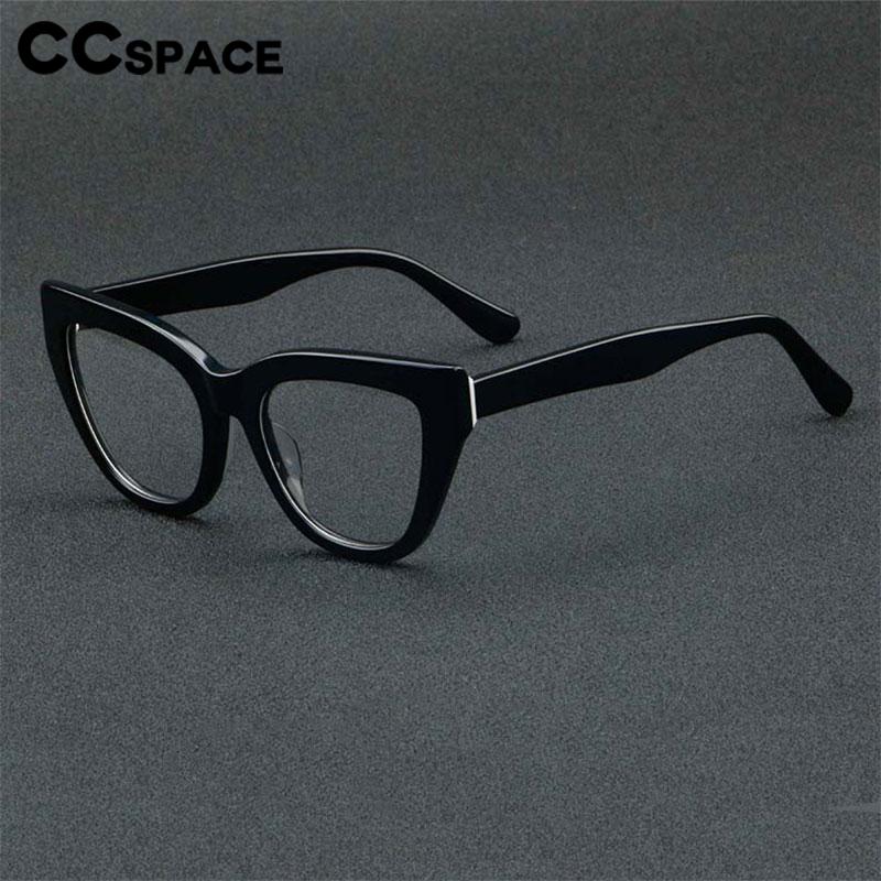 CCspace Unisex Full Rim Square Cat Eye Acetate Eyeglasses 56813 Full Rim CCspace
