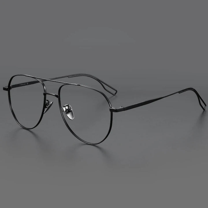Muzz Unisex Full Rim Oval Double Bridge Titanium Eyeglasses 45016