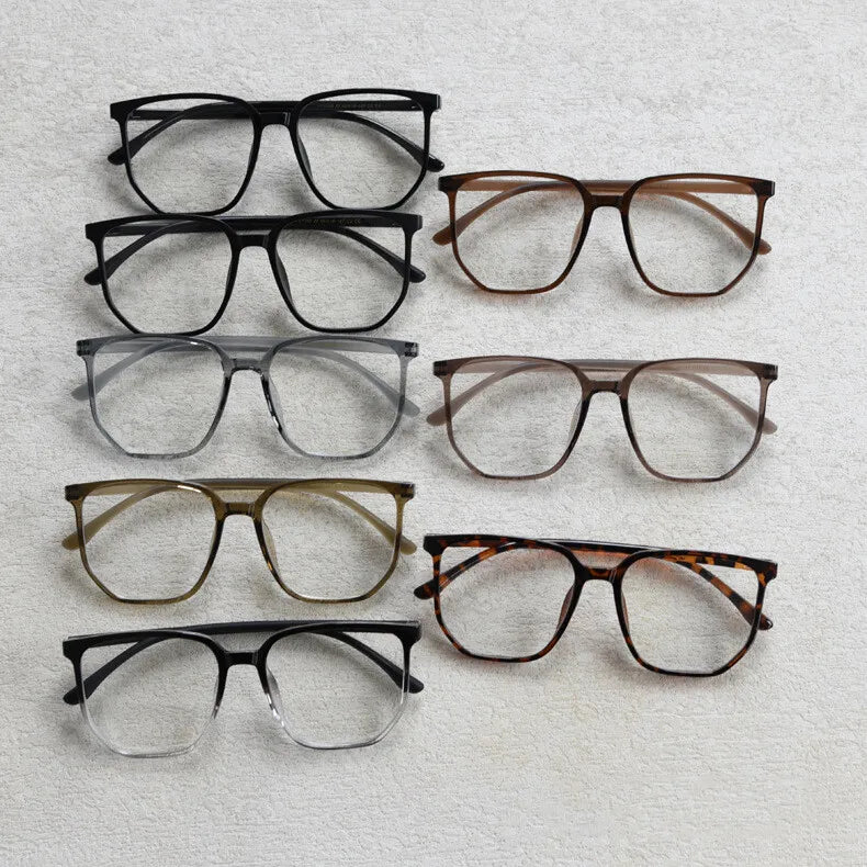 CCspace Unisex Full Rim Polygon Square Tr 90 Titanium Eyeglasses 30833 Full Rim CCSpace