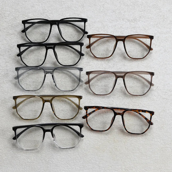 CCspace Unisex Full Rim Polygon Square Tr 90 Titanium Eyeglasses 30833 Full Rim CCSpace