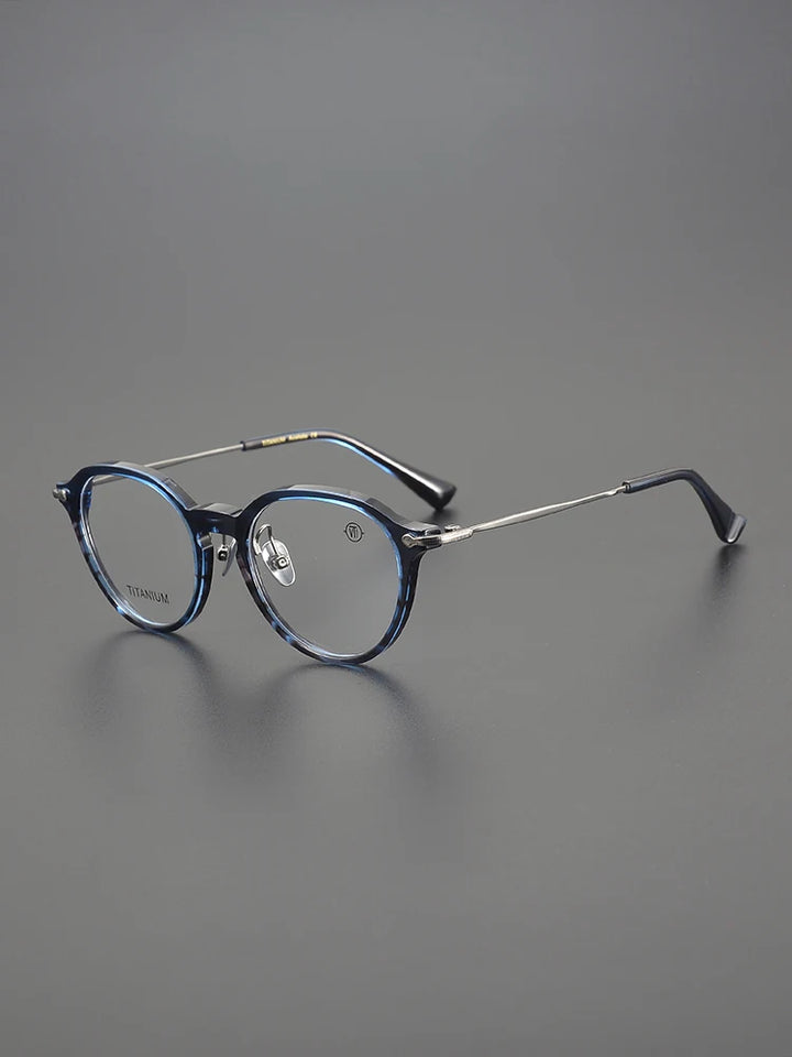 Nobler Unisex Full Rim Flat Top Acetate Titanium Eyeglasses M131 Full Rim Nobler