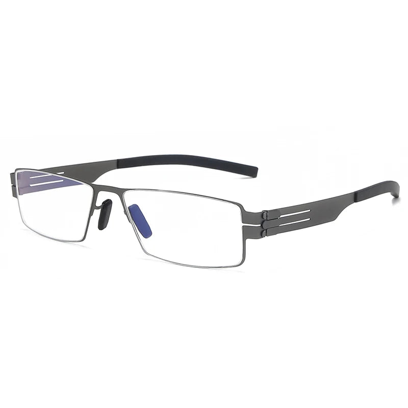 Black Mask Unisex Full Rim Square Stainless Steel Eyeglasses Ib005 Full Rim Black Mask Gun Gray