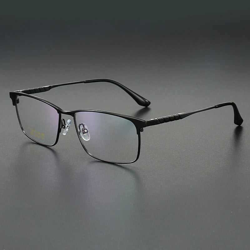 Muzz Men's Full Rim Brow Line Square Titanium Eyeglasses 82909