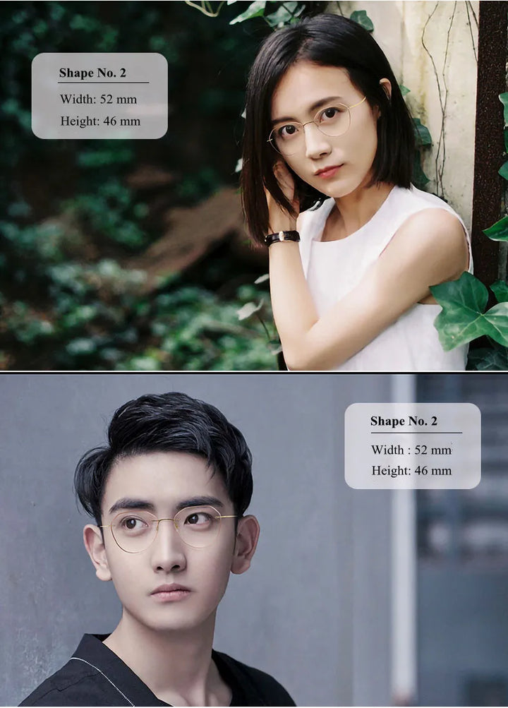 Chashma Unisex Rimless Oval Titanium Custom Lens Shape Eyeglasses 16016 Rimless Chashma Gold Shape 2