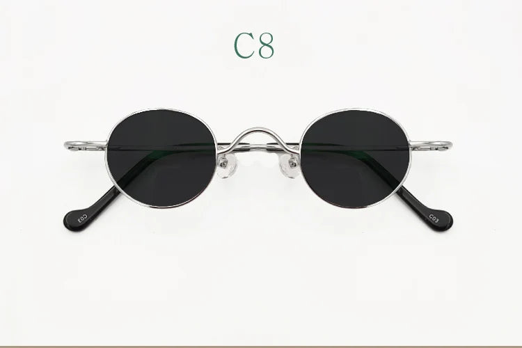 Yujo Unisex Full Rim Small Round Titanium Polarized Sunglasses 3629s Sunglasses Yujo C8 CHINA