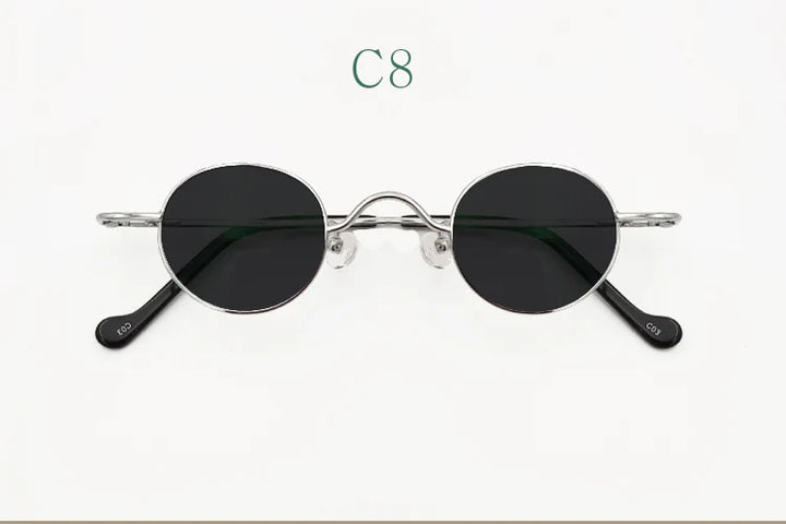 Yujo Unisex Full Rim Small Round Titanium Polarized Sunglasses 3629s Sunglasses Yujo C8 CHINA