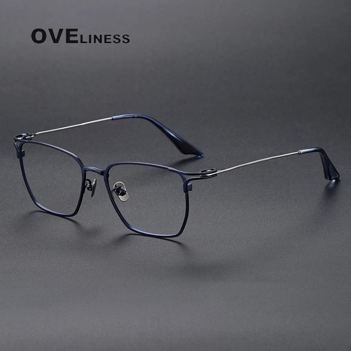 Oveliness Unisex Full Rim Square Titanium Eyeglasses 80999 Full Rim Oveliness blue