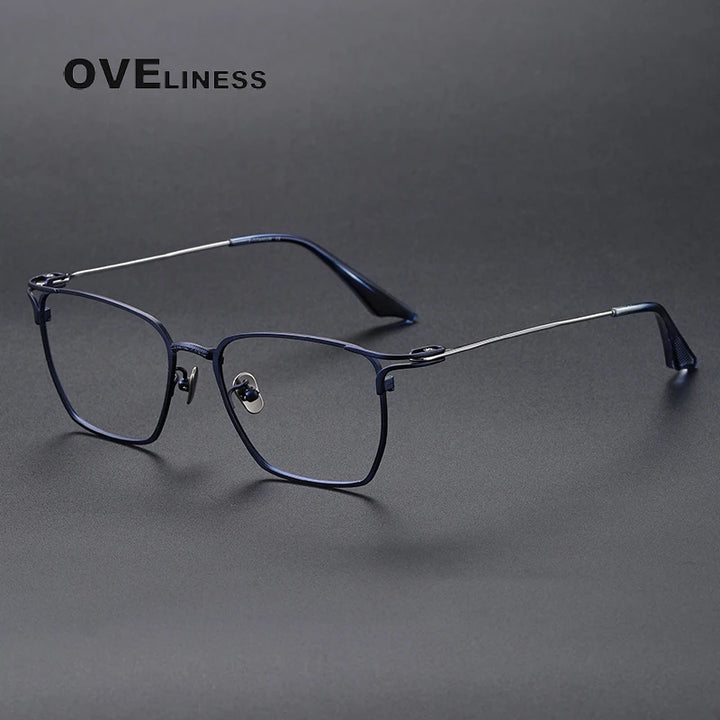 Oveliness Unisex Full Rim Square Titanium Eyeglasses 80999 Full Rim Oveliness blue  