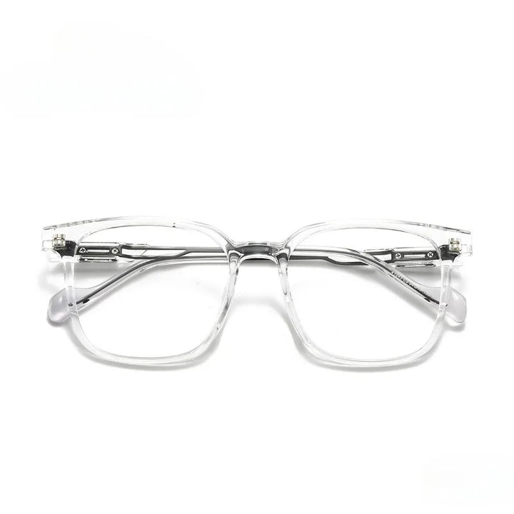 Hewei Unisex Full Rim Square Acetate Titanium Eyeglasses 41043