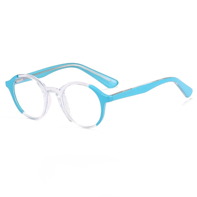 CCspace Unisex Children's Full Rim Round PC Plastic Eyeglasses 56544 Full Rim CCspace C6Blue