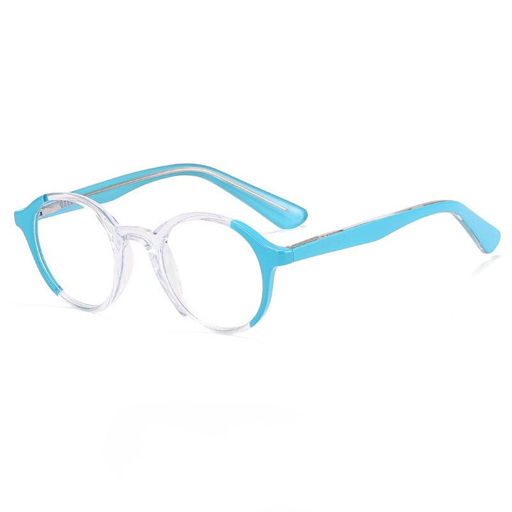 CCSpace Unisex Children's Full Rim Round PC Plastic Eyeglasses 56544 Full Rim CCspace C6Blue  