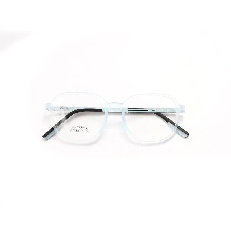 Xbora Unisex Full Rim Polygon Oval Tr 90 Titanium Eyeglasses 88041