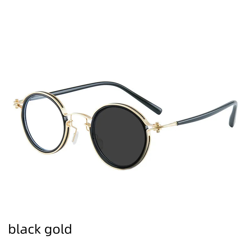 Kocolior Unisex Full Rim Round Alloy Acetate Hyperopic Reading Glasses 2203 Reading Glasses Kocolior