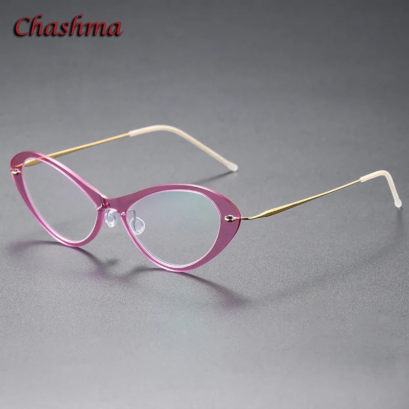 Chashma Ochki Women's Full Rim Cat Eye Titanium Nylon Eyeglasses 316550