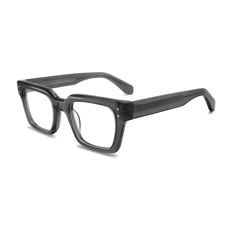 Gatenac Unisex Full Rim Square Thick Acetate Eyeglasses Gxyj1565 Full Rim Gatenac Gray