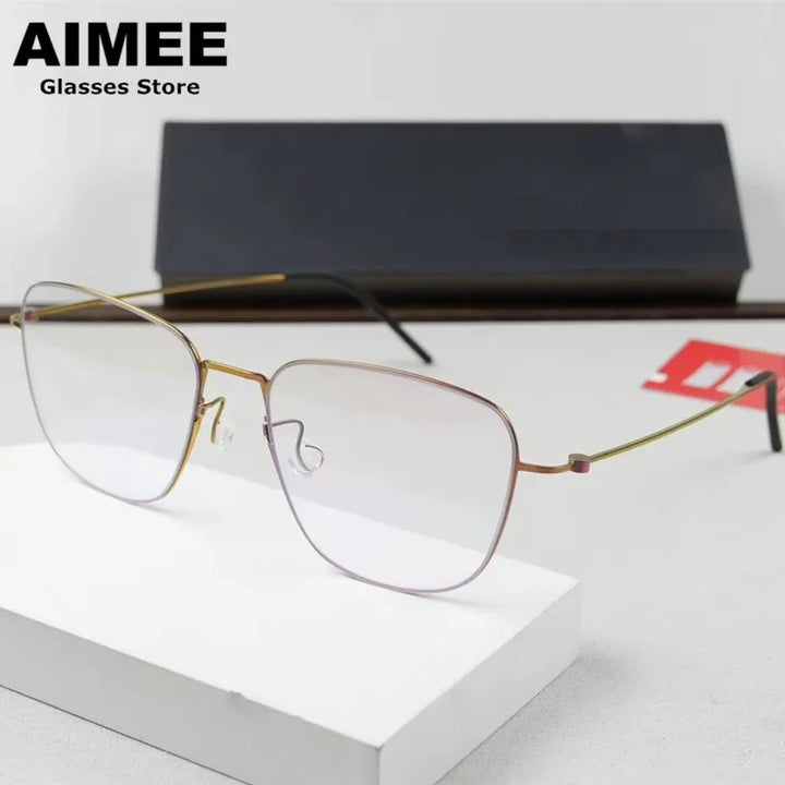 Aimee Women's Full Rim Polygon Screwless Titanium Eyeglasses 550611