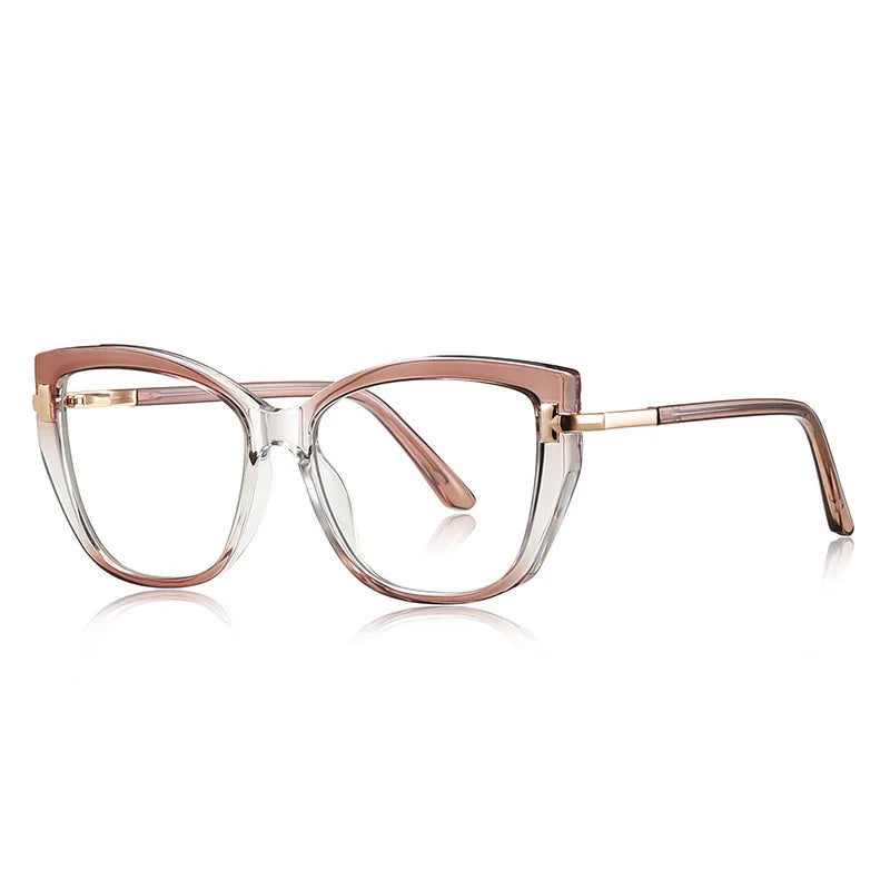 CCspace Women's Full Rim Square Cat Eye Tr 90 Titanium Reading Glasses 310882