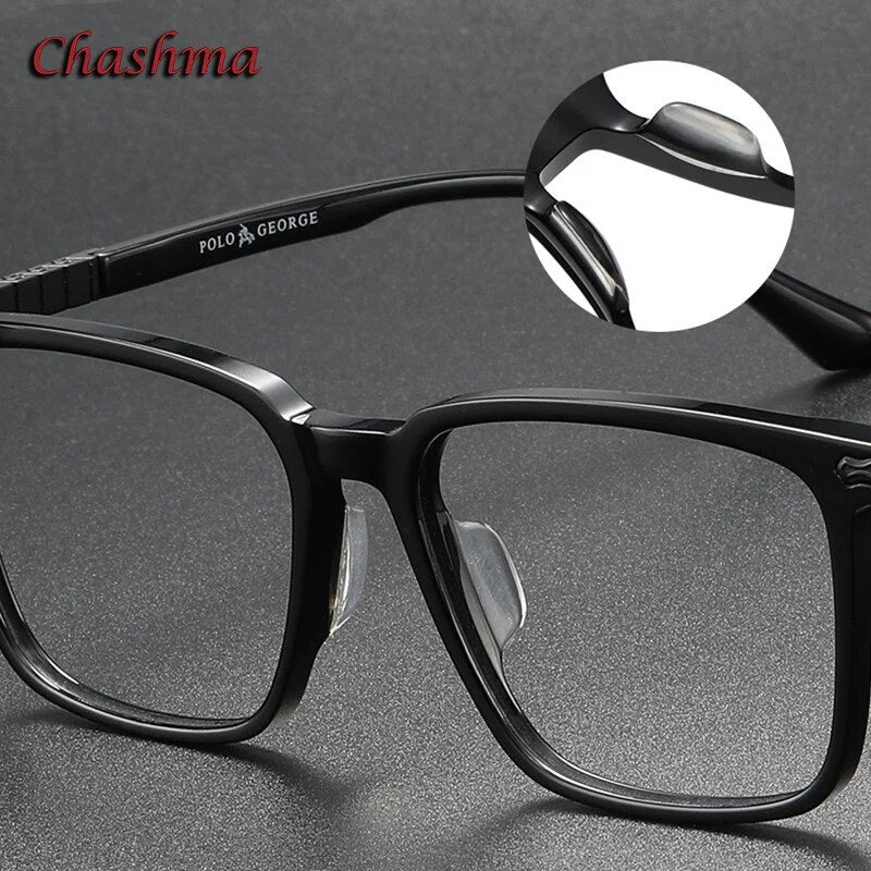 Chashma Ochki Unisex Full Rim Square Acetate Eyeglasses 9630 Full Rim Chashma Ochki