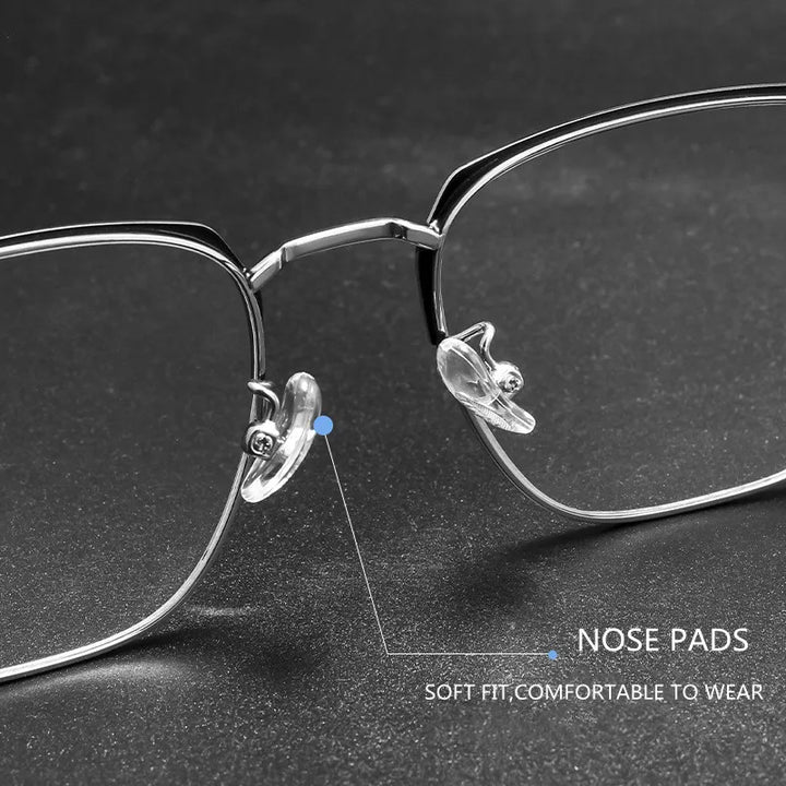Kocolior Unisex Full Rim Square Titanium Alloy Hyperopic Reading Glasses 6120 Reading Glasses Kocolior