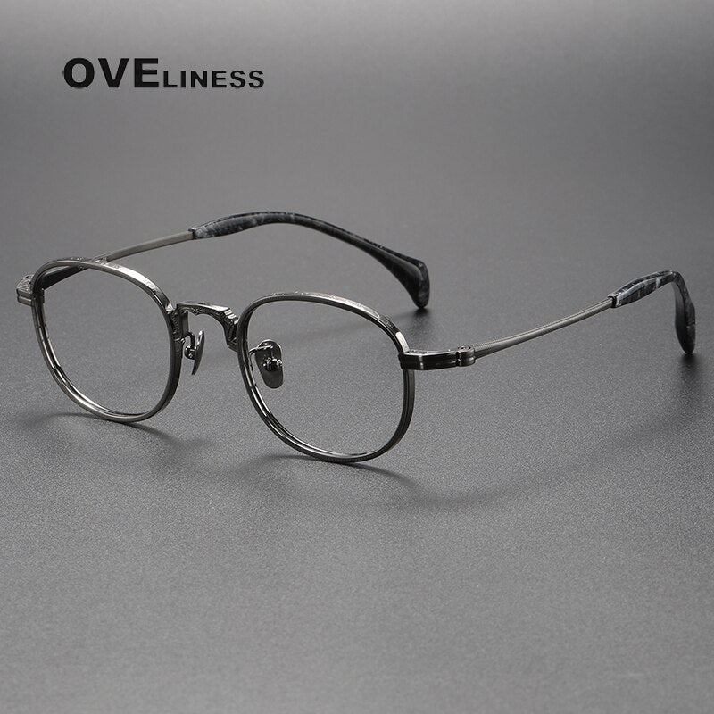 Oveliness Unisex Full Rim Square Titanium Eyeglasses 80866 Full Rim Oveliness gun