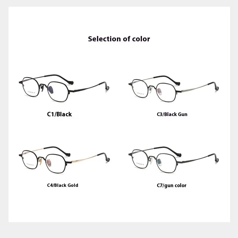 Aror Women's Full Rim Polygon Square Titanium Acetate Eyeglasses 41338 Full Rim Aror