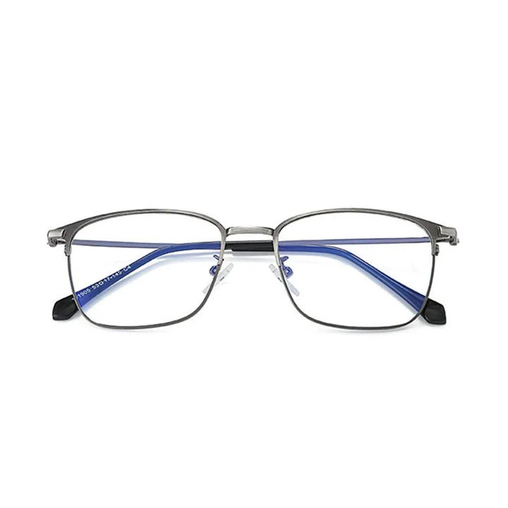 Kocolior Unisex Full Rim Square Stainless Steel Hyperopic Reading Glasses 101905 Reading Glasses Kocolior Black Gun China +25