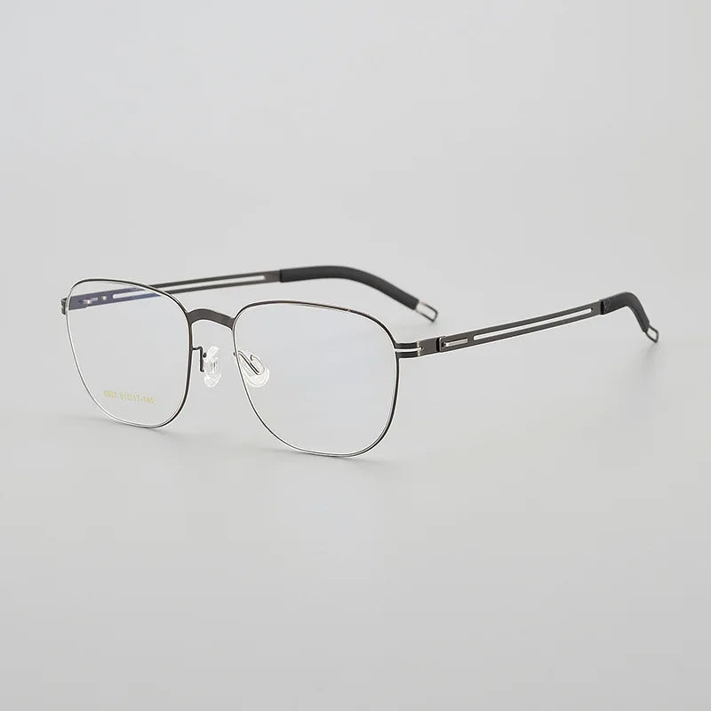 Black Mask Women's Full Rim Square Stainless Steel Eyeglasses Bm6607 Full Rim Black Mask Dark Gray