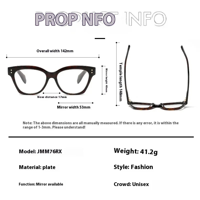 Muzz Unisex Full Rim Square Polygon Thick Acetate Eyeglasses 416764