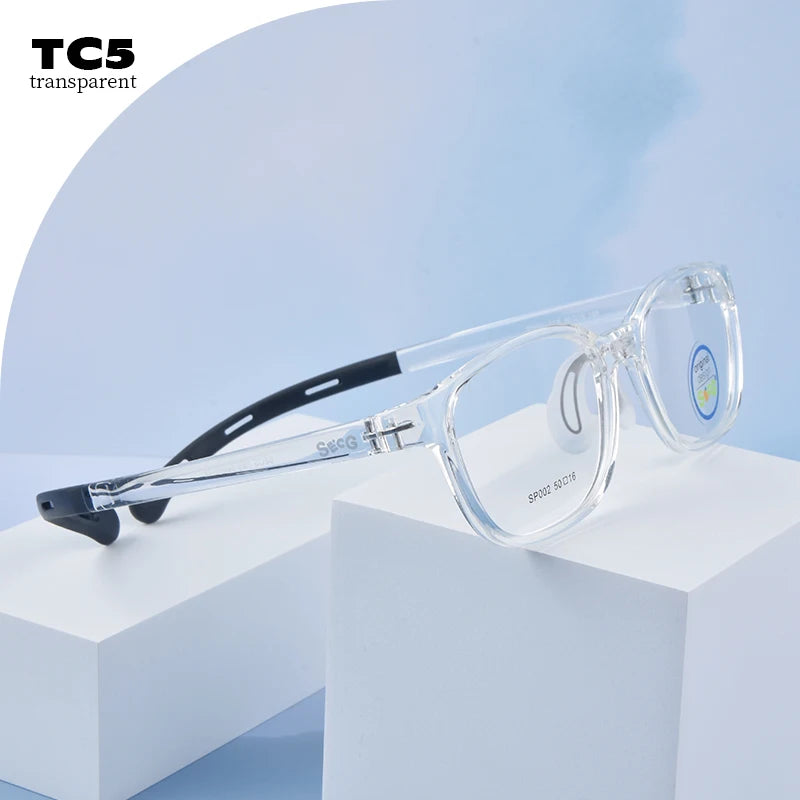 Secg Unisex Children's Full Rim Square Tr 90 Silicone Eyeglasses 19162 Full Rim Secg TC5