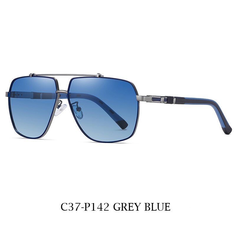 Zirosat Unisex Full Rim Square Double Bridge Alloy Polarized Sunglasses 6312 Sunglasses Zirosat C37-P142