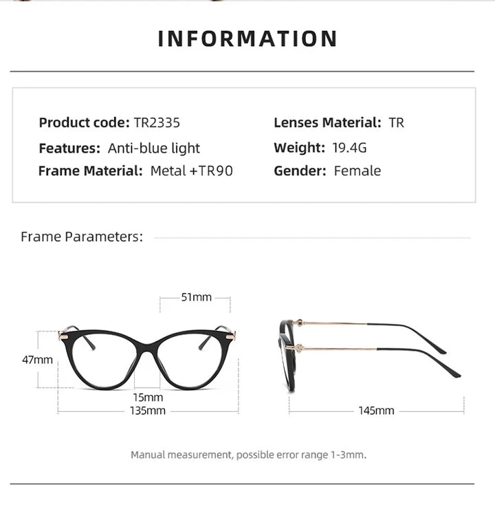 Bclear Women's Full Rim Cat Eye Acetate Alloy Eyeglasses Wd810 Full Rim Bclear