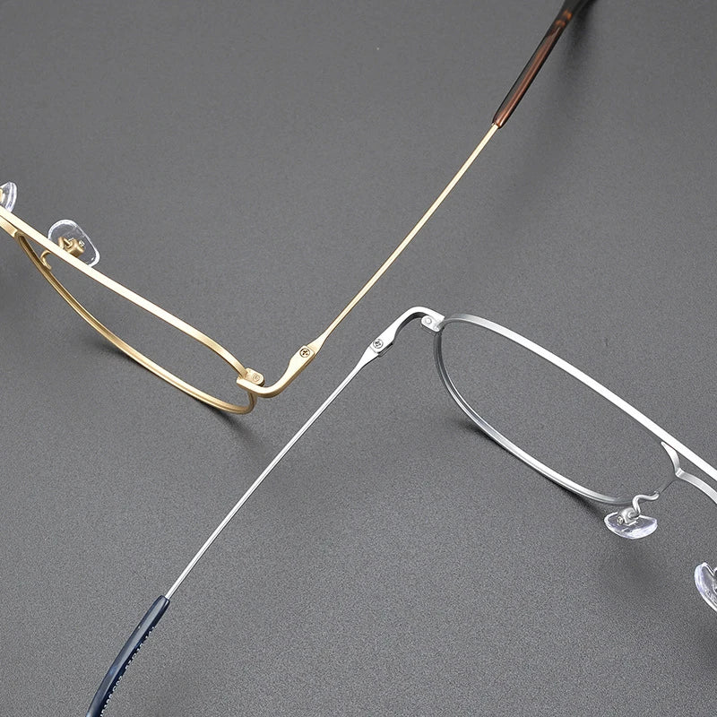 Gatenac Unisex Full Rim Square Double Bridge Titanium Eyeglasses Gxyj1241 Full Rim Gatenac