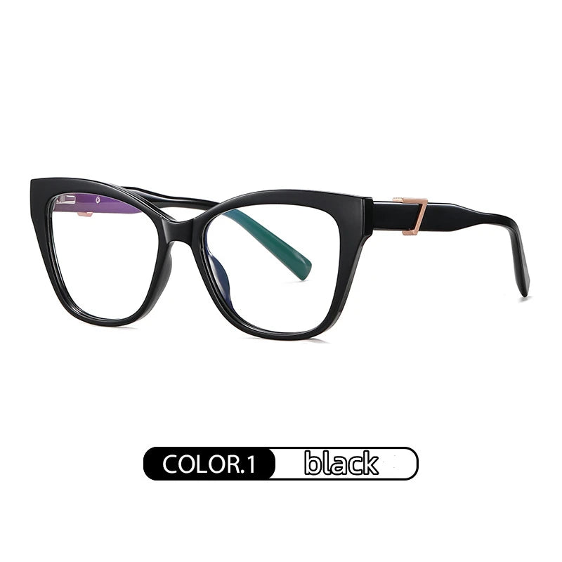 Kocolior Unisex Full Rim Cat Eye Acetate Alloy Hyperopic Reading Glasses C909 Reading Glasses Kocolior Black 0