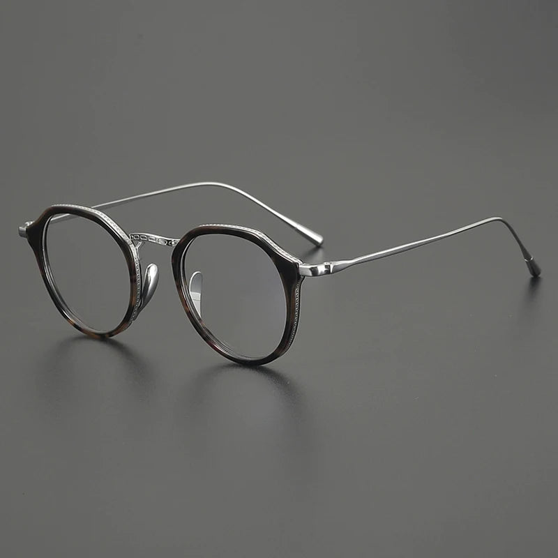 Gatenac Women's Full Rim Oval Acetate Titanium Eyeglasses G1113