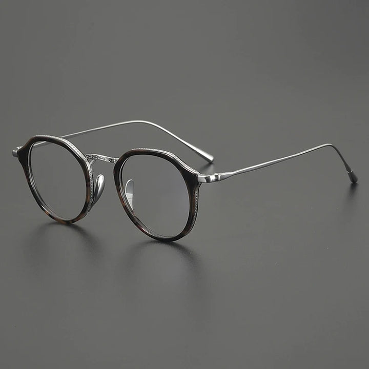 Gatenac Women's Full Rim Oval Acetate Titanium Eyeglasses G1113